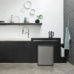 Bo touch bin 2x30 L, Mineral concrete grey
