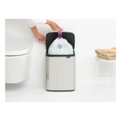 Bo waste bin 12 L, Brushed steel - shiny