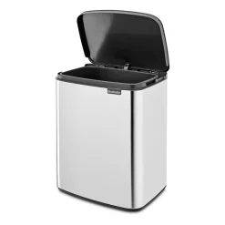 Bo waste bin 12 L, Brushed steel - shiny