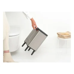 Bo waste bin high 7 L, Brushed steel - matte