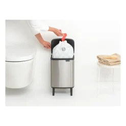 Bo waste bin high 7 L, Brushed steel - matte