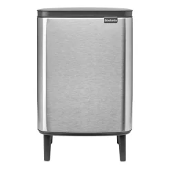 Bo waste bin high 12 L, Brushed steel - matte