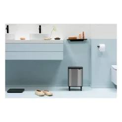 Bo waste bin high 12 L, Brushed steel - matte