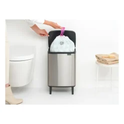 Bo waste bin high 12 L, Brushed steel - matte