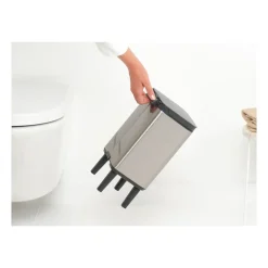 Bo waste bin high 4 L, Brushed steel - matte