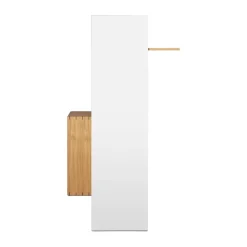 Bon hallway cabinet coat rack with mirror, Oiled Oak