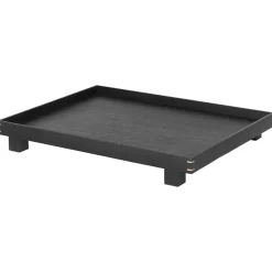 Bon wooden tray large, black-stained oak