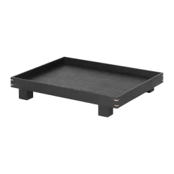 Bon wooden tray small, black-stained oak