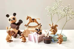 Bounce rabbit decoration 9.5 cm, Oak
