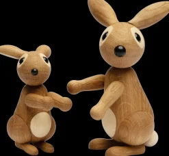 Bounce rabbit decoration 9.5 cm, Oak