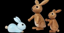 Bounce rabbit decoration 9.5 cm, Oak