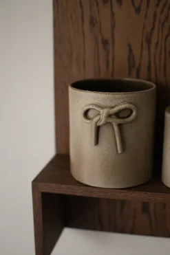 Bow pot Ø14 cm, Beige