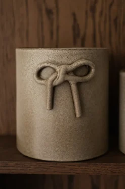 Bow pot Ø14 cm, Beige