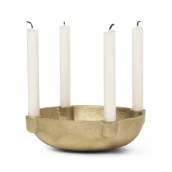 Bowl advent candle brass, brass