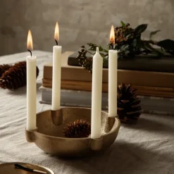 Bowl advent candle brass, brass