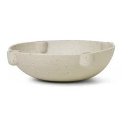 Bowl advent candle ceramic large Ø27 cm, light grey
