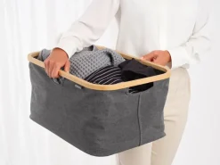 Brabantia laundry basket foldable 40 L, Pepper black