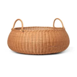 Braided basket - low, Natural