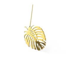 Brass leaves decoration 2-pack, Wood