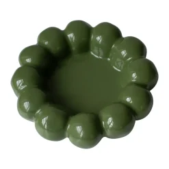 Bright candle tray Ø17 cm, Shiny green