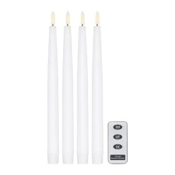 Bright LED-candle 28.5 cm 4-pack with remote control , White