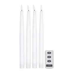 Bright LED-candle 28.5 cm 4-pack with remote control , White