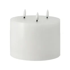 Bright Melt block candle LED 3 wicks 13 cm, White