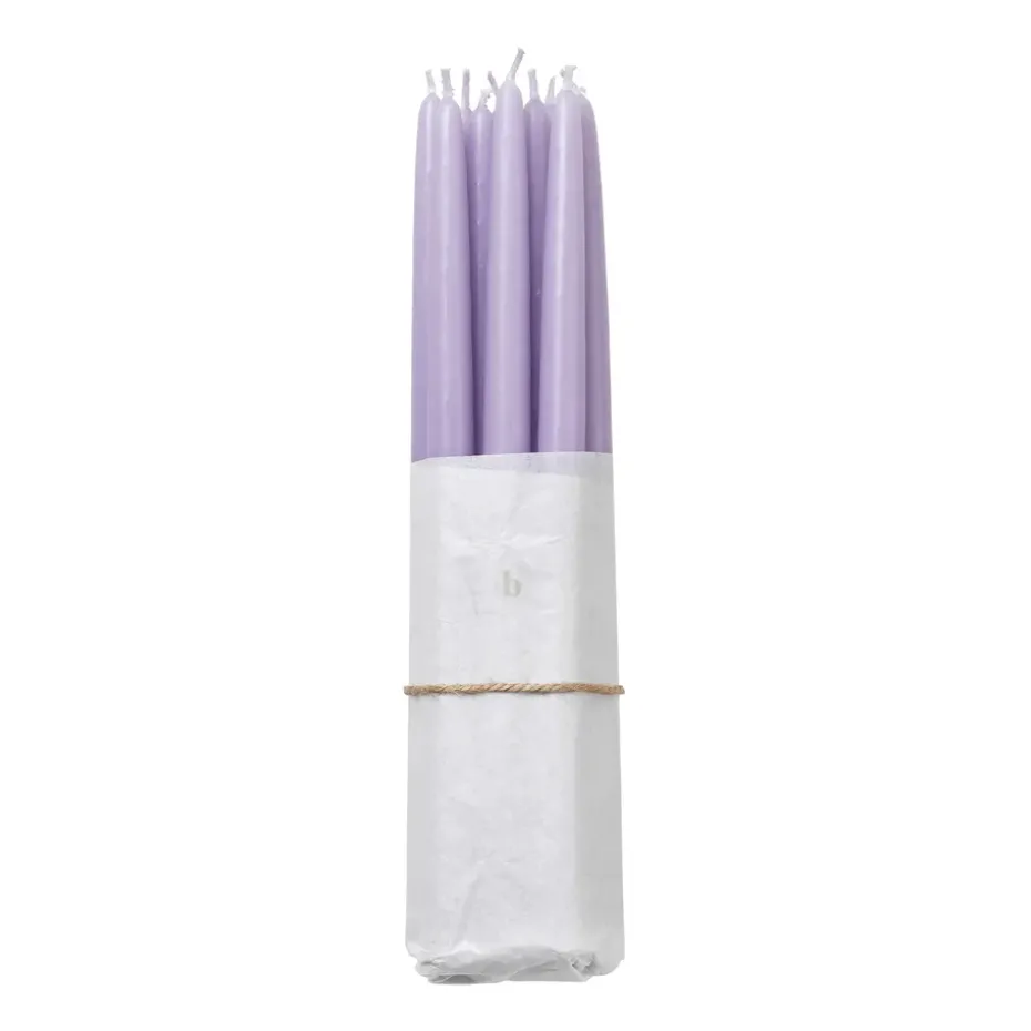 Broste Copenhagen dipped antique candles 10-pack, Orchid light purple