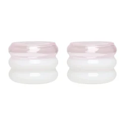 Bubble tealight holder Ø5,6 cm 2 pack, Milky white-pink