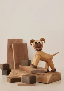 Buddy Dog decoration 20.5 cm, Oak