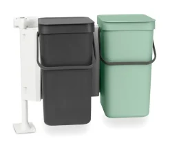 Built-in System Sort & Go 2x12L, Dark gray & jade green
