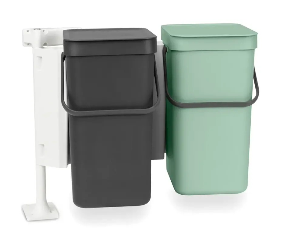Built-in System Sort & Go 2x12L, Dark gray & jade green