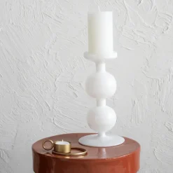 Bulb candle sticks 25 cm, White