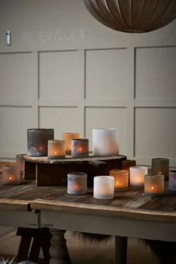 Bungenäs candle lantern Ø8 cm, Brown