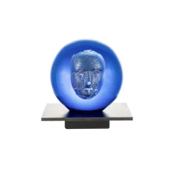 BV Headman glass sculpture, blue