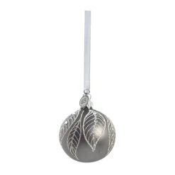 Cadelia Christmas bauble Ø6 cm, Dark grey, leaf