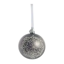 Cadelia Christmas bauble Ø8 cm, Dark grey, snowflake
