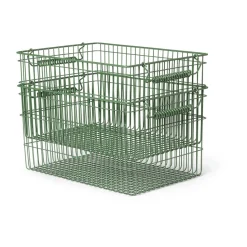 Cala stackable basket 2-pack, Verdant green