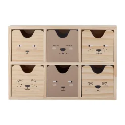 Calle bookshelf small 6 drawers 27x18 cm, Natural