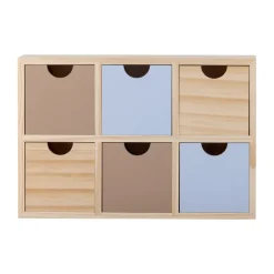 Calle bookshelf small 6 drawers 27x18 cm, Natural