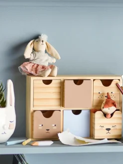Calle bookshelf small 6 drawers 27x18 cm, Natural
