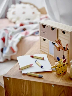 Calle bookshelf small 6 drawers 27x18 cm, Natural