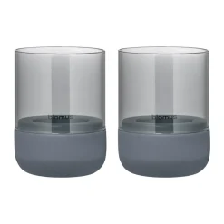Calma lantern Ø7 cm 2-pack, Steel grey-smoke