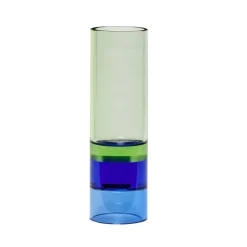 Candle lantern vase Ø5 cm, Green-blue