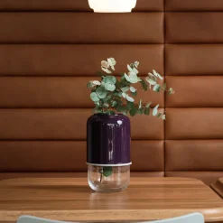 Capsule adjustable vase 18-28 cm, purple-clear