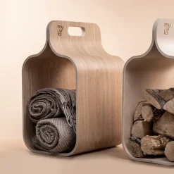 Carrier newspaper holder, Oak