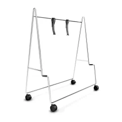 Carry TV stand with wheels, Brushed steel