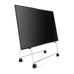 Carry TV stand with wheels, Brushed steel