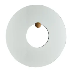 Castellum wall mirror Ø80 cm, Clear-oiled oak