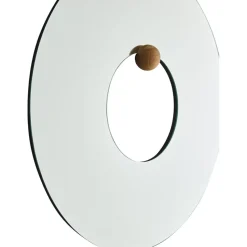 Castellum wall mirror Ø80 cm, Clear-oiled oak